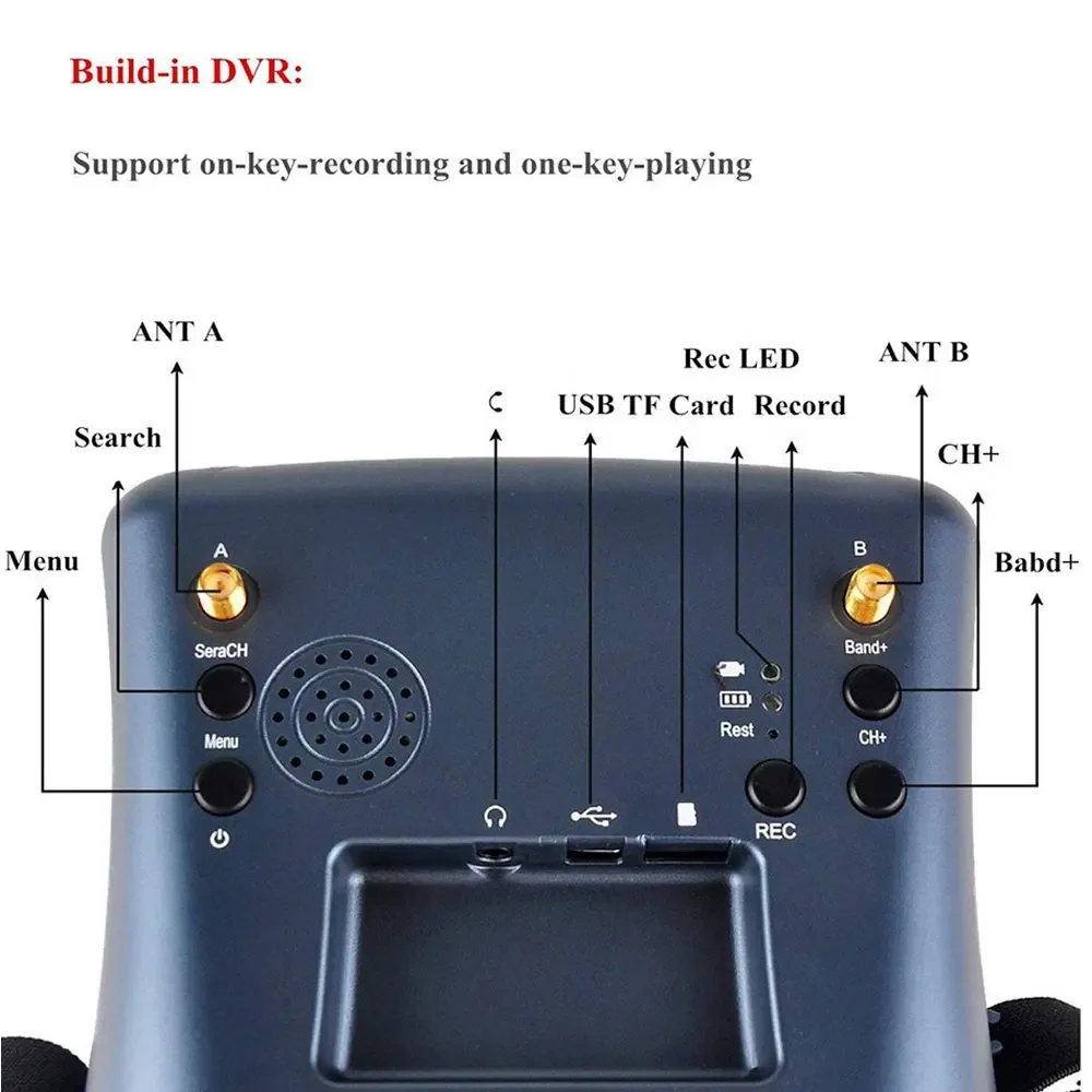 Lunettes FPV 5.8G 40CH LS-008D 4.3" DVR Batterie 2000mAh