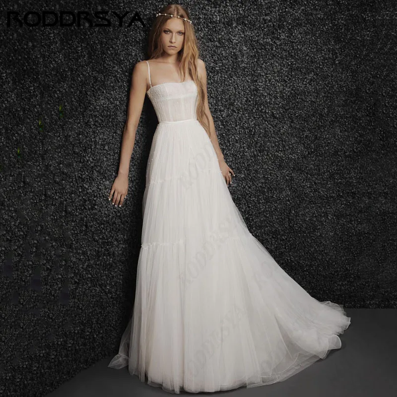 

Простое Тюлевое свадебное платье RODDRSYA, ТРАПЕЦИЕВИДНОЕ свадебное платье с жемчугом, женское платье с открытой спиной, индивидуальный пошив ТРАПЕЦИЕВИДНОЕ свадебное платье с жемчугом, женское платье с открытой спиной