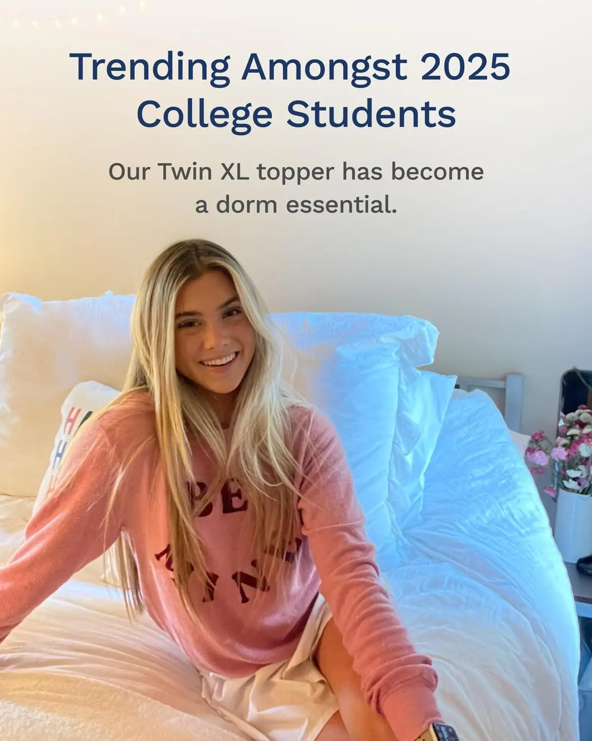 4 Inch Pillow Top Memory Foam Mattress Topper Twin XL- Extra Long Hybrid Lux Dual Layer Mattress Pad - Perfect for College Dorms