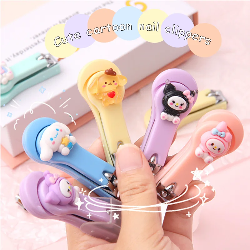 

Креативная мультяшная машинка для стрижки ногтей Sanrio, симпатичная кавайная машинка для стрижки ногтей для взрослых, в одной упаковке, портативная складная машинка для стрижки ногтей для студентов