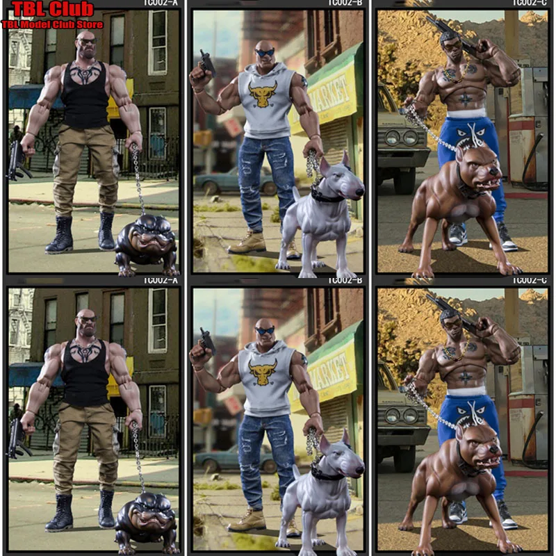 

X CRAZY FIGURE TC002 3 Styles 1/12 City Thug Soldier Pit Bulldog Bullhead Terrier Avaliable Model Full Set Toys 6" Collection