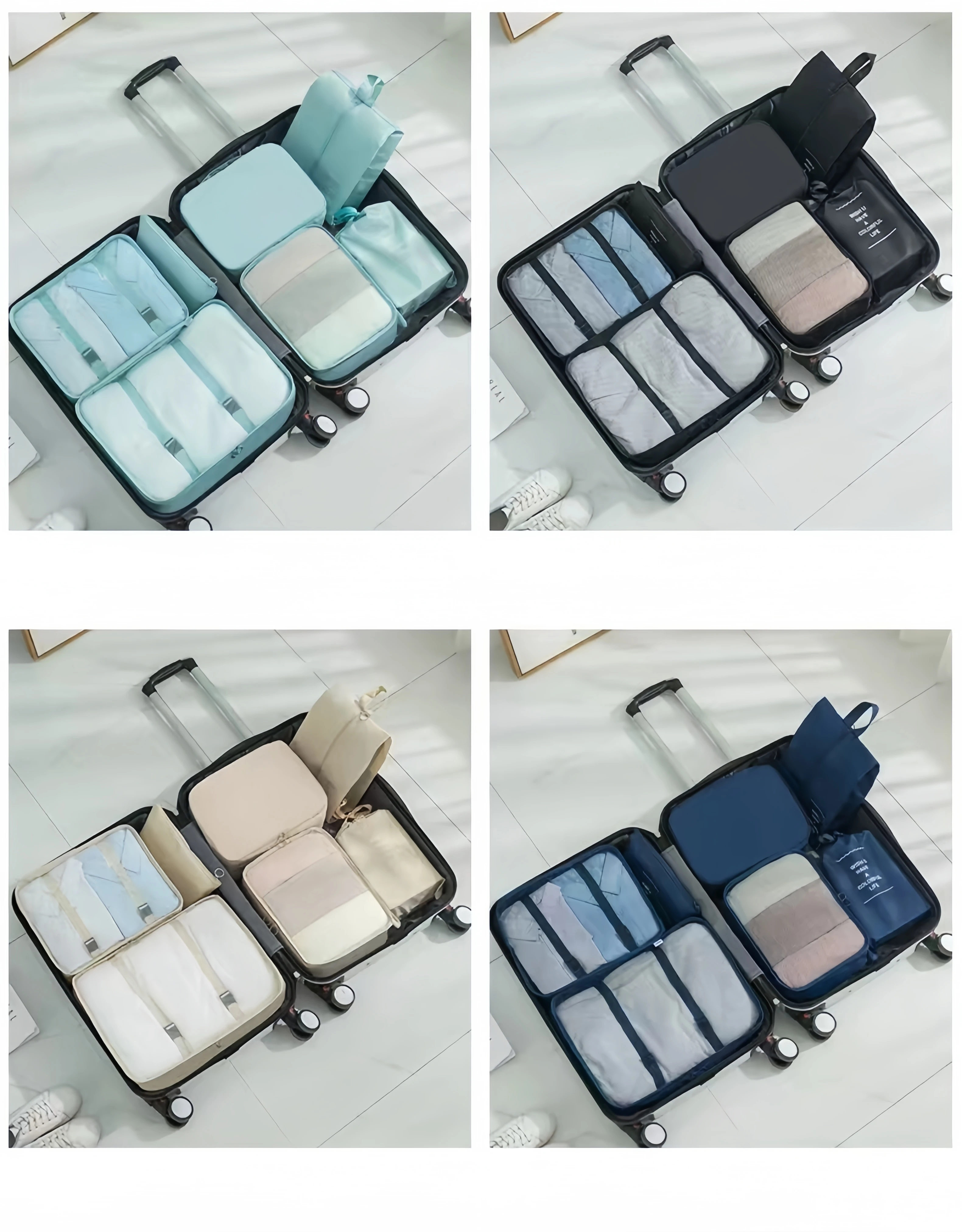 7Pcs Handy Set Travel Packing Cubes Organizer Storage Bags Suitcase Portable Luggage Clothes Shoe Tidy Pouch Fold Gift storage bag travel bags shoes storage bag clothes storage bags