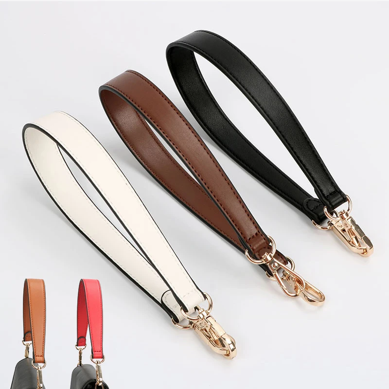 36cm 49cm Genuine Leather Bag Strap Handbags Handles for Bag Short Strap  Purse Strap Gold Buckle