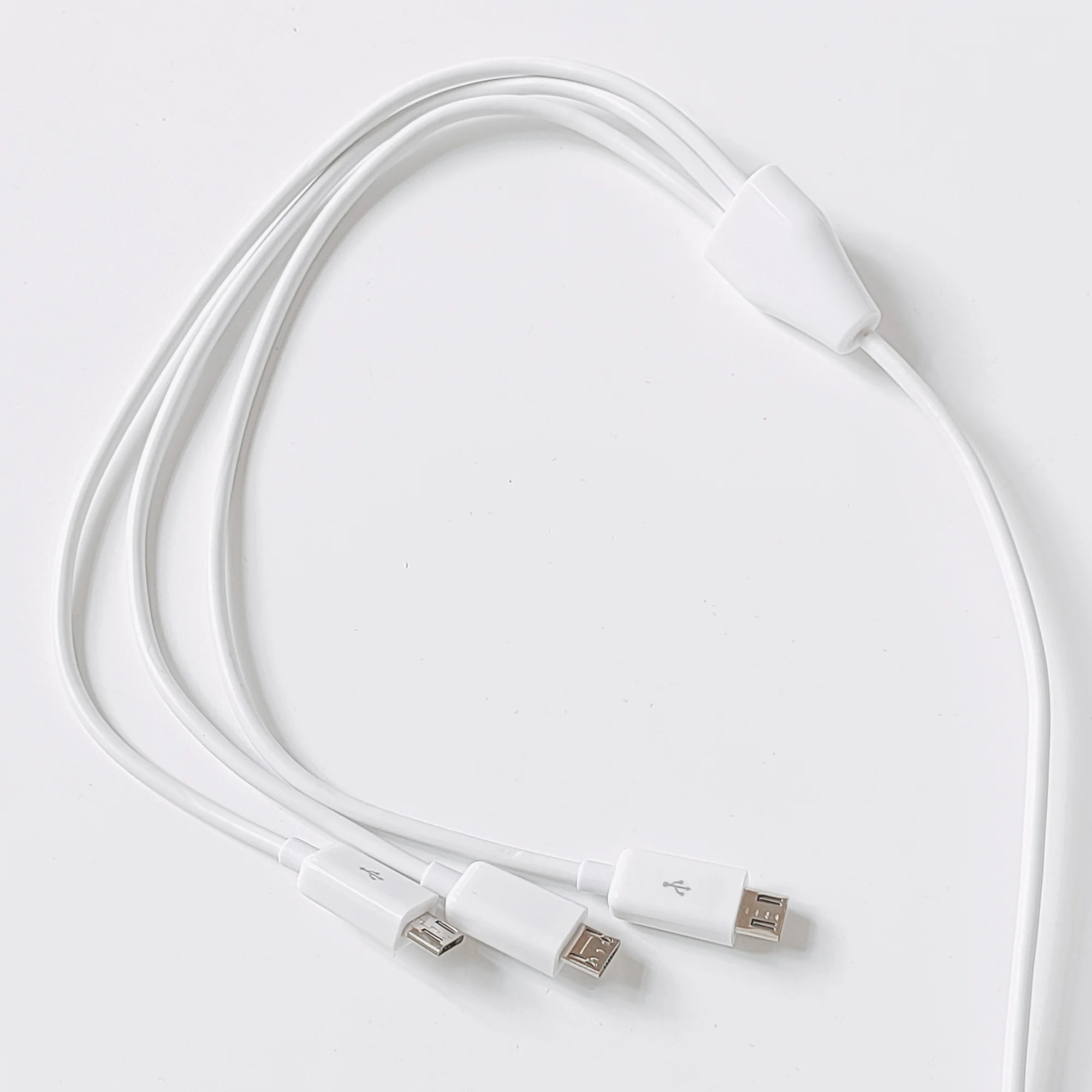 White 1m 3ft 3 in 1 micro usb data charger cable for andorid phones and tables