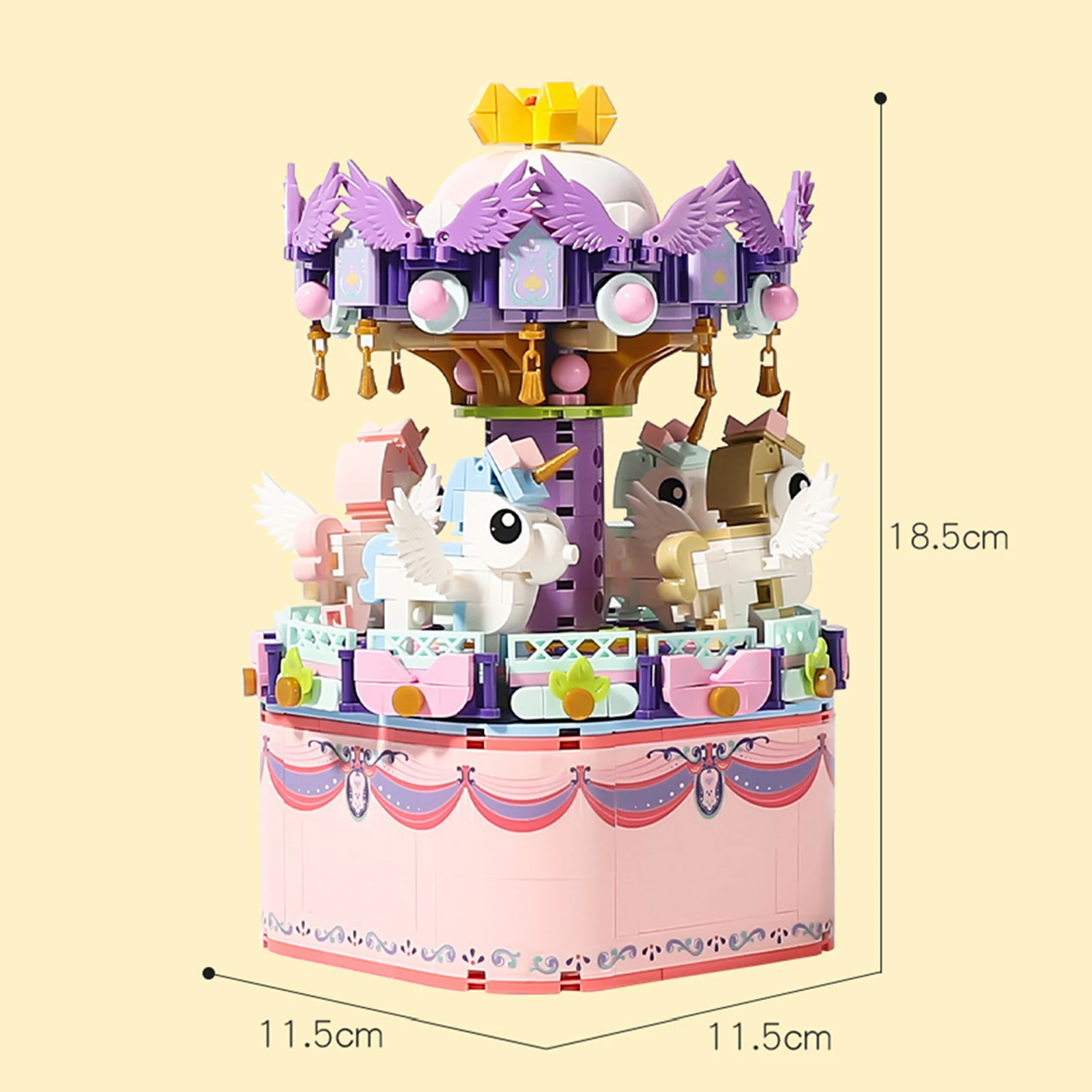 710 sztuk DIY diabelski młyn klocki montaż karuzela obrotowa pozytywka Mini klocki Model miasto prezent dla dzieci 5 710 sztuk DIY diabelski młyn klocki montaż karuzela obrotowa pozytywka Mini klocki Model miasto prezent dla dzieci - Image 5