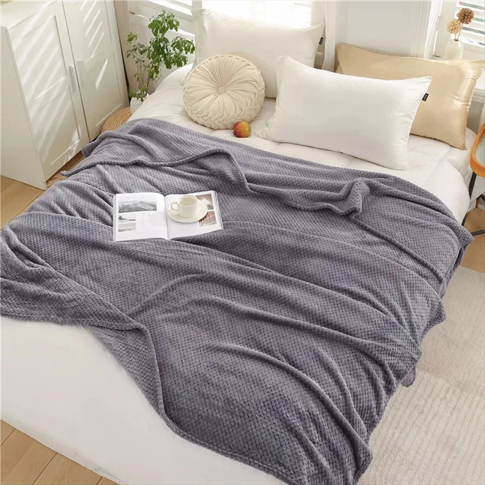 Soft Warm Coral Fleece Flannel Blankets Stitch For Beds Faux Fur Mink Throw  Plaid Sofa Cover Bedspread Winter Plaid Blanket - Blanket - AliExpress