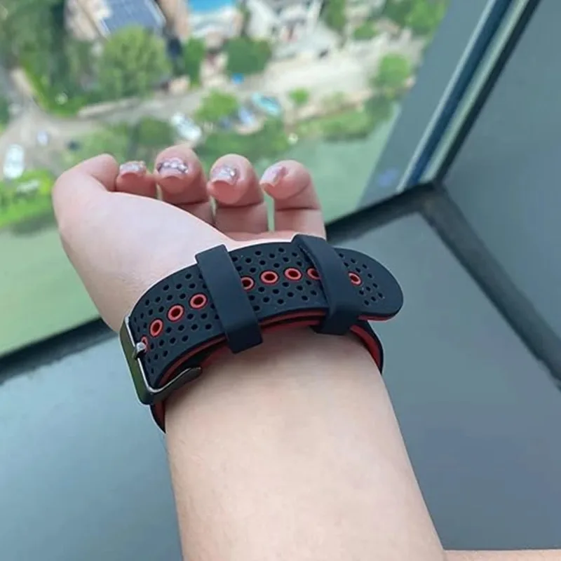 Two-Tone Silicone Strap with Glass Protective Case and Tempered Film