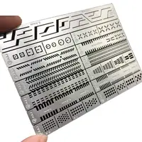 4 In 1 Details of carving Extra Ruler Detail Renovation Auxiliary Model Ruled steel Aids Ruler Hole Engraved Tool Engraving D5D4 1