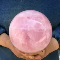 Large Size Natural Pink Rose Quartz Magic Crystal Healing Ball Sphere Decor 1