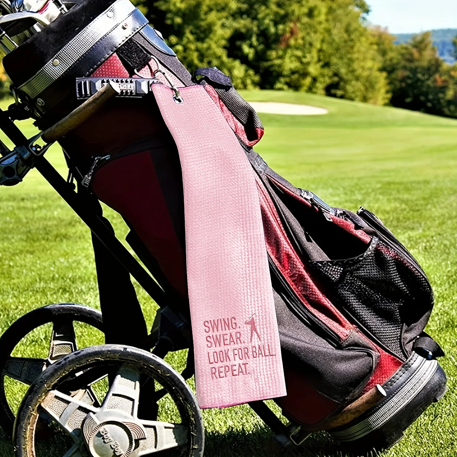 TOUNER Lustiges Golf-Handtuch Mit Clip - Bestickt, Mikrofaser, 38x66 Cm, Geschenk Für Golfer