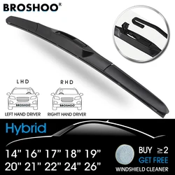 Universal U - Hook Hybrid Rubber Windshield Wipers - Premium Auto Accessories - RIGHT HAND DRIVER (19 inch 475mm)