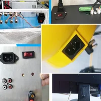 Computer Mount Outlet 2 3 Pin IEC320 C14 Electrical Power Socket LED 250V Rocker Switch Brass 10A Fuse Inlet Plug Connector 220v 4