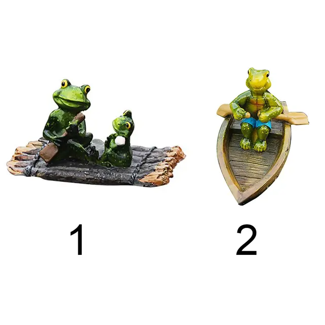 Hal Tank Íróasztal Díszbéka Teknőskert Úszó Állati Szobor Kültéri Dekoratív Reális Kerti Tó Aranyos Otthon - Image 4