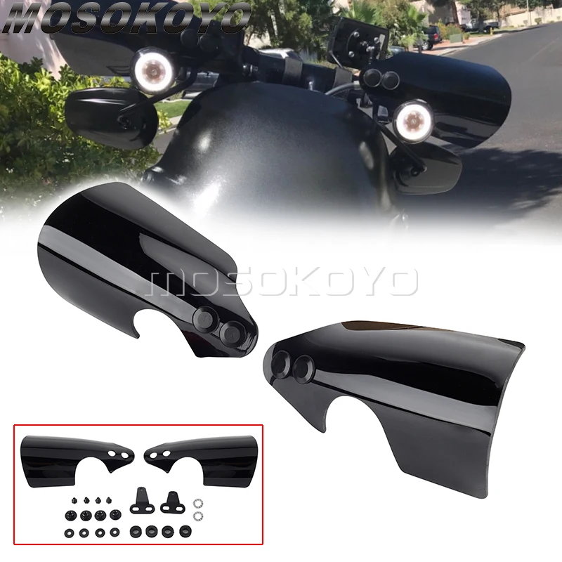 

For Harley Touring Softail Dyna Fat Bob Switchback Wide Glide Low Rider S Handguard Handlebar Hand Guard w/ Mounting Hardware