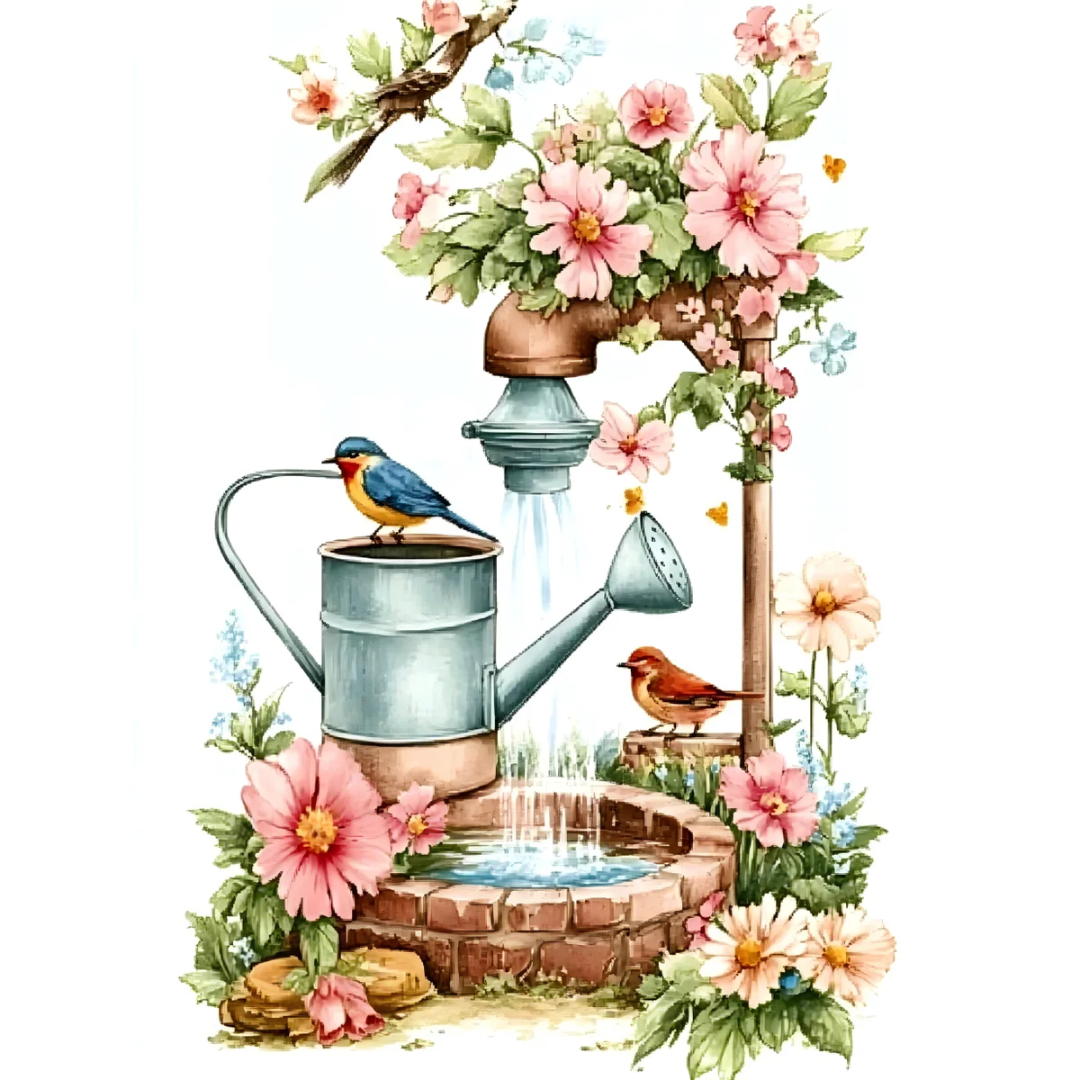 1 Stück 30x40cm/11,8x15,7 Zoll, 11CT/14CT Druck-Kreuzstich-DIY-Set, entspanntes Kreuzstich-Set für Erwachsene Anfänger, Wasserkocher und Blumen