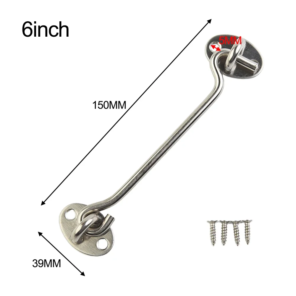 Cabin Hook Eye Lock Cabin Hook And Eye Latch Lock door latch door lock cylinder Shed Gate Door Stainless Steel Catch Silent Holder With Screws