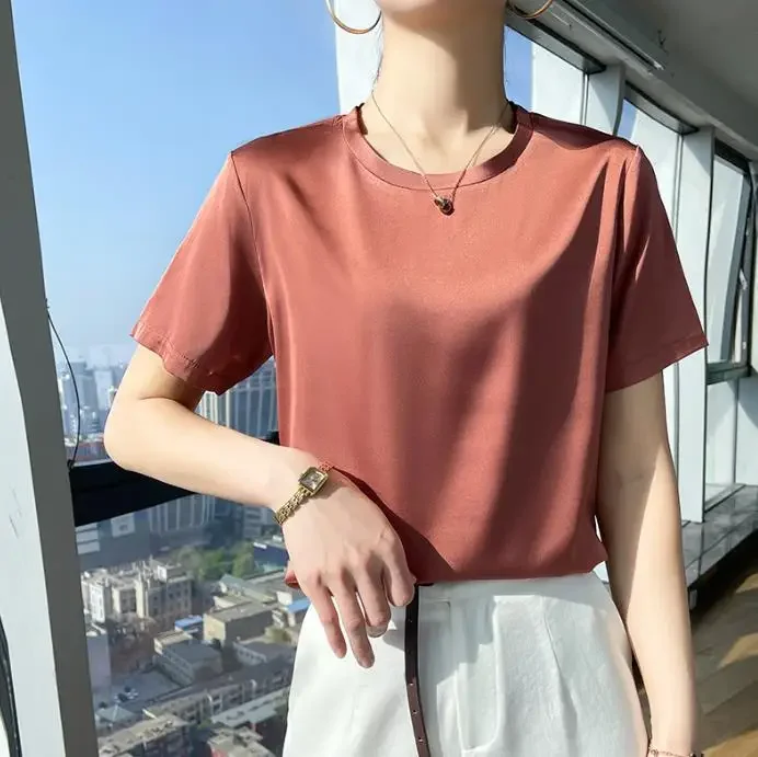 

Short sleeved T-shirt for women's cotton summer clothing