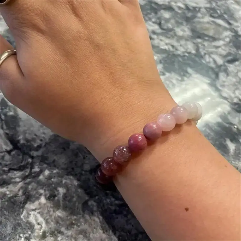 pink Amethyst Bracelet cubic self love braclet couple love gifts beautiful jewelry real natural stone beaded bangles handmade