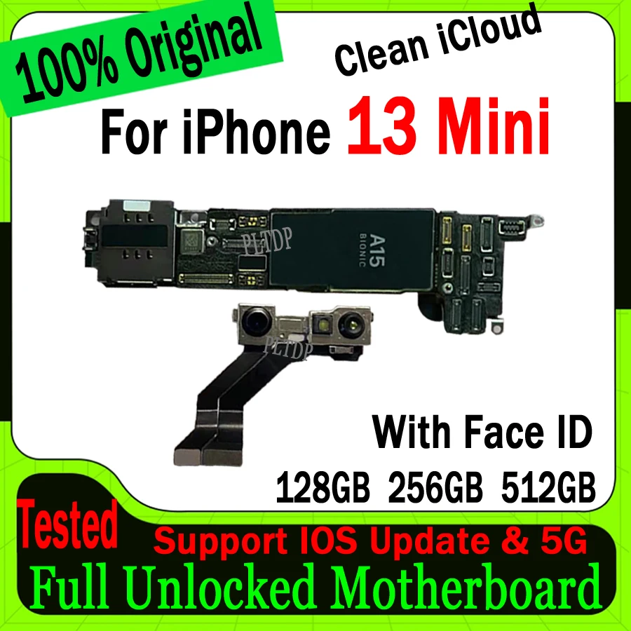 

Free Shipping Motherboard For IPhone 13 MINI 128g/256g/512g Original Mainboard With/No Face ID Logic Board Clean ICloud Plate