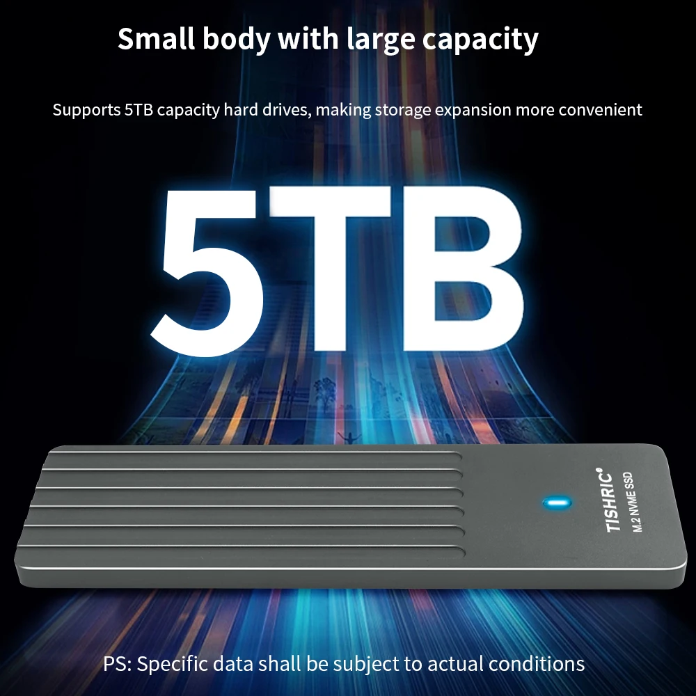 M2 NVME SSD Enclosure M Key 10Gbps Type C 5MM Ultra-thin External Hard Drive Case Adapter SSD Adapter Hard Drive Adapter