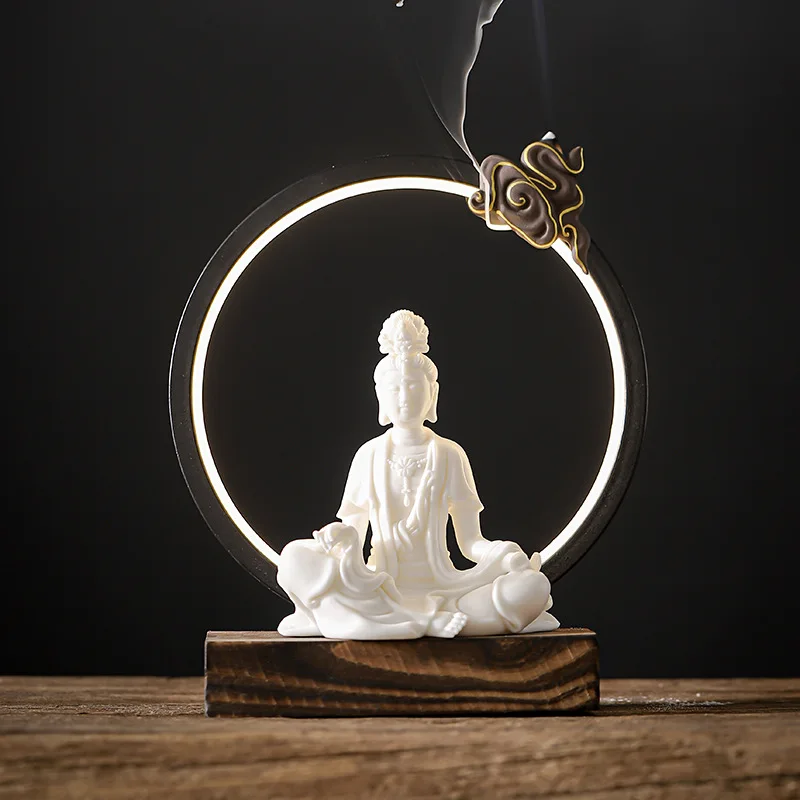 Qiao Lin White Porcelain Guanyin Ornament, Ceramics Kuan Yin Statues, Buddhism Adornment Statue, Home Decoration Accessories