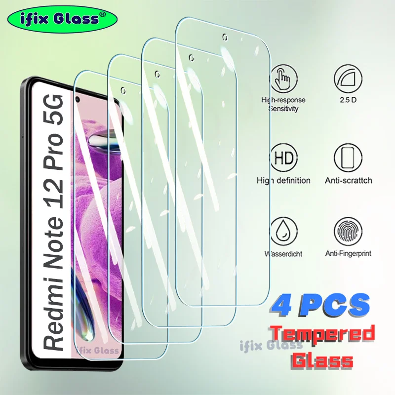 4Pcs-Tempered-Glass-For-Xiaomi-Redmi-Note-12-Pro-Plus-5G-Screen ...