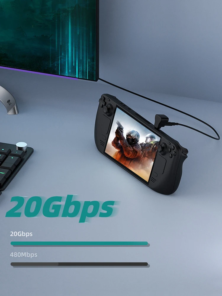 12개의 USB-C 남성-USB-C USB-A 여성 어댑터 20Gbps USB-C-USB-C USB-A 커넥터 180도 U자형 스팀 데크/스위치용