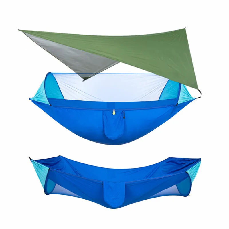 Large Camping Hammock with Mosquito Net and Rain Fly- 2 Person Portable Hammock with Bug Net and Tent Tarp , Hammock Tent 