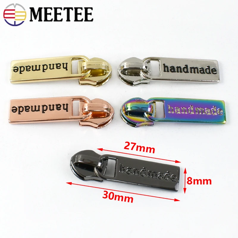 10/30Pcs Meetee Zipper Sliders for 5# Nylon Zippers Handmade Garment Zip Head Puller Bag Repair Kits DIY Sewing Accessories