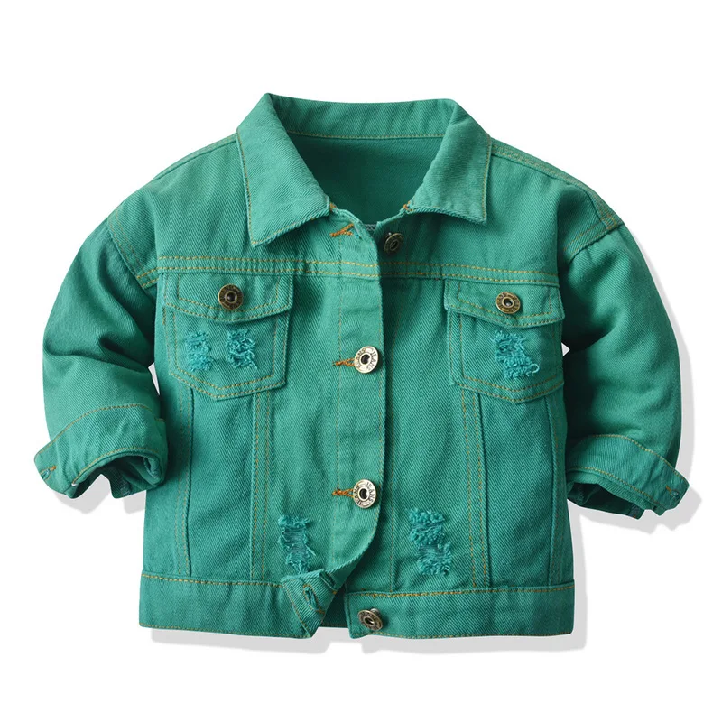 Boys Girls Tie Dye Denim Jacket Spring 2022 New Baby Jacket Baby Girl Outerwear Fashion Lapel Buttons Jacket Toddler Kids Coat fleece lined coat