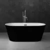 59 inch Acrylic Freestanding Bathtub Contemporary Soaking Tub with Brushed Nickel Overflow and Drain wont discolor over time 1