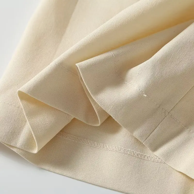 Withered England Style Office Ladies Casual Fashion Shorts Women Commuting Simple Linen Straight Bermuda