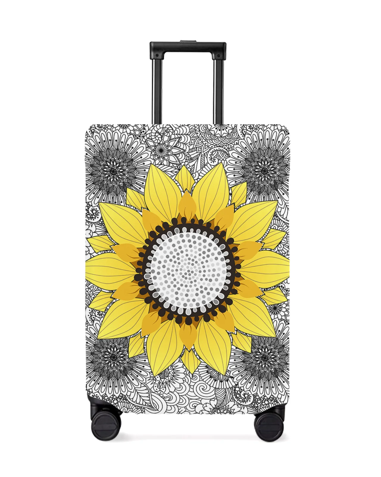 sunflower-mandala-black-white-travel-luggage-protective-cover-for-travel-accessories-suitcase-elastic-dust-case-protect-sleeve