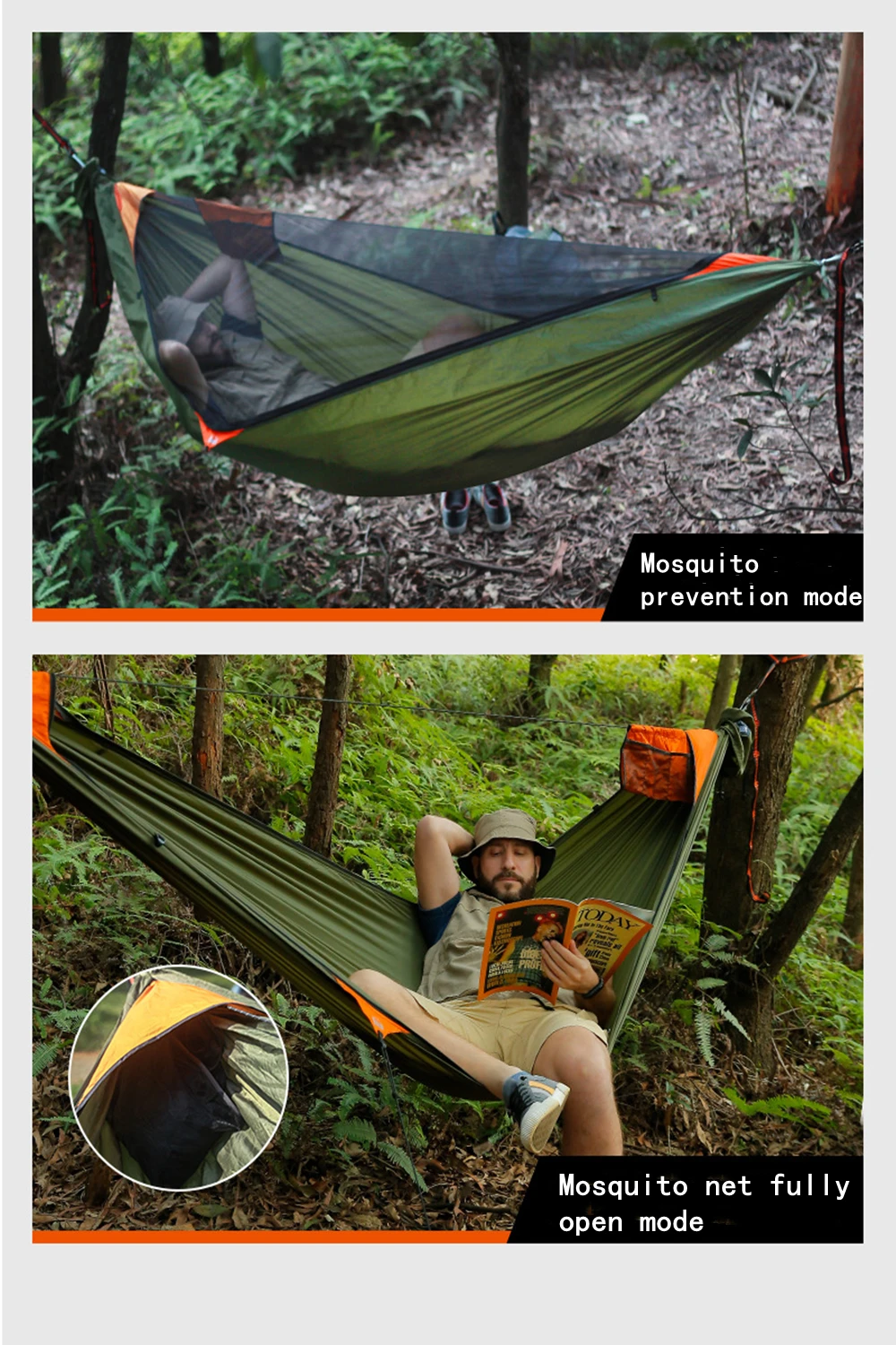 Portable Outdoor Garden Quick Open Anti-Rollover Mosquito Net Hammock Travel Camping Sleeping Hanging Hammock Swing Nature Hike 15 Portable Outdoor Garden Quick Open Anti-Rollover Mosquito Net Hammock Travel Camping Sleeping Hanging Hammock Swing Nature Hike 10