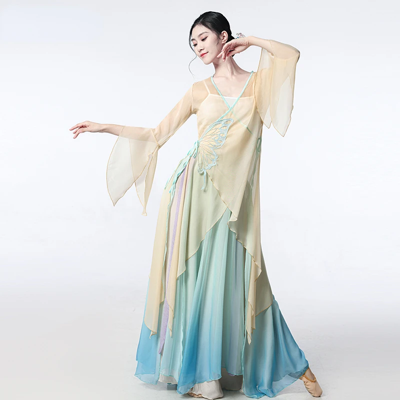 

Classical Dance Chinese Folk Practice Clothes Girls Traditional National Yangko Hanfu Clothing Elegant Female Modern Dancing