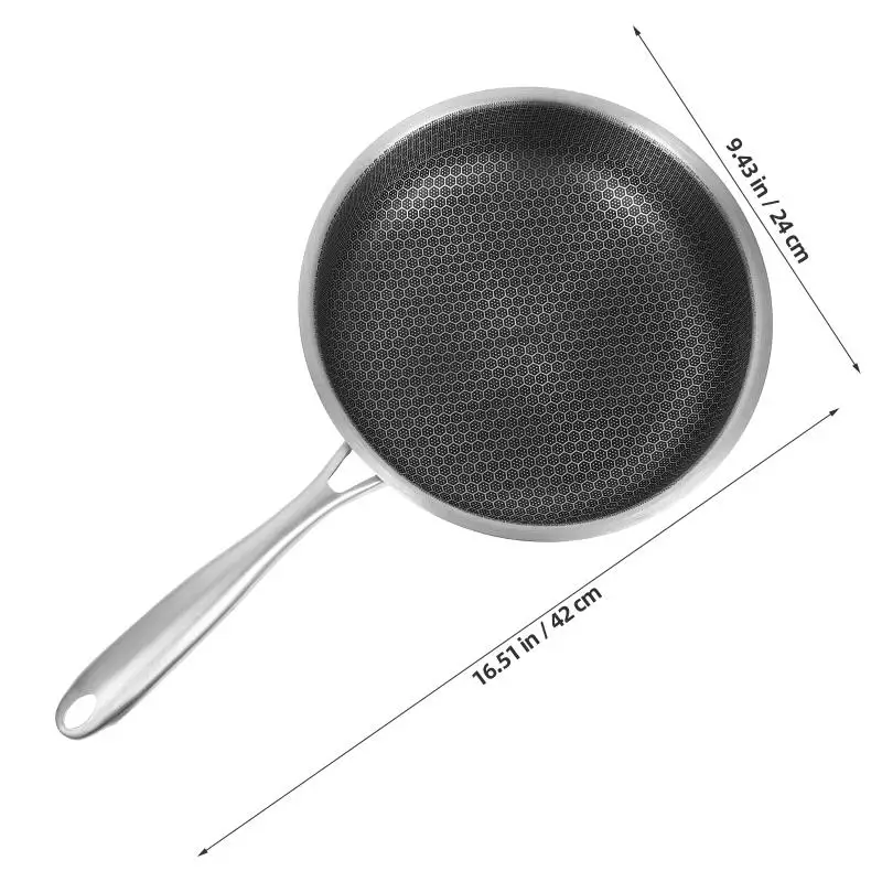 Description Picture 4 of itemStainless Steel Frying Pan Kitchen Skillet Egg Frying Pan Non-Sticky Cooking Pan Frying Pan Kitchen Accessories