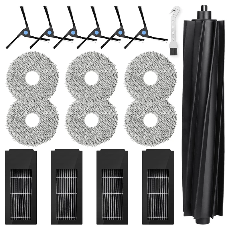 Accessories Kit Compatible for ECOVACS DEEBOT X2 Omni Vacuum Cleaner, Replacement Part Include Main Brush,HEPA Filter