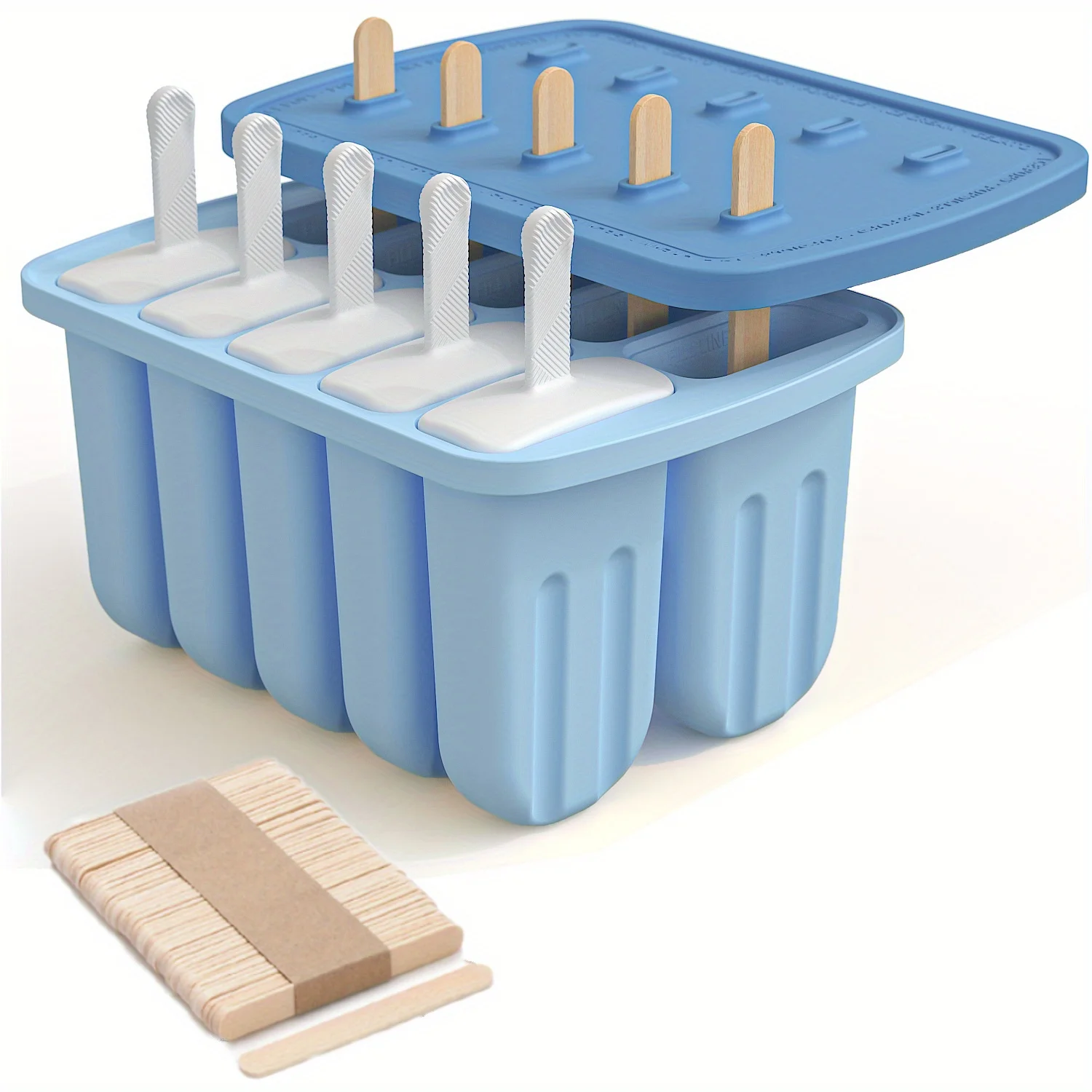 10 stampi per ghiaccioli in silicone per uso alimentare, facili