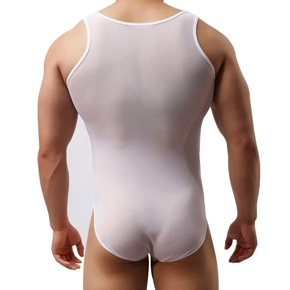 Bodysuit Men Portable Sheer Singlet Spandex Stylish Underwear Useful Wrestling 1pcs Bulge Pouch Jockstrap