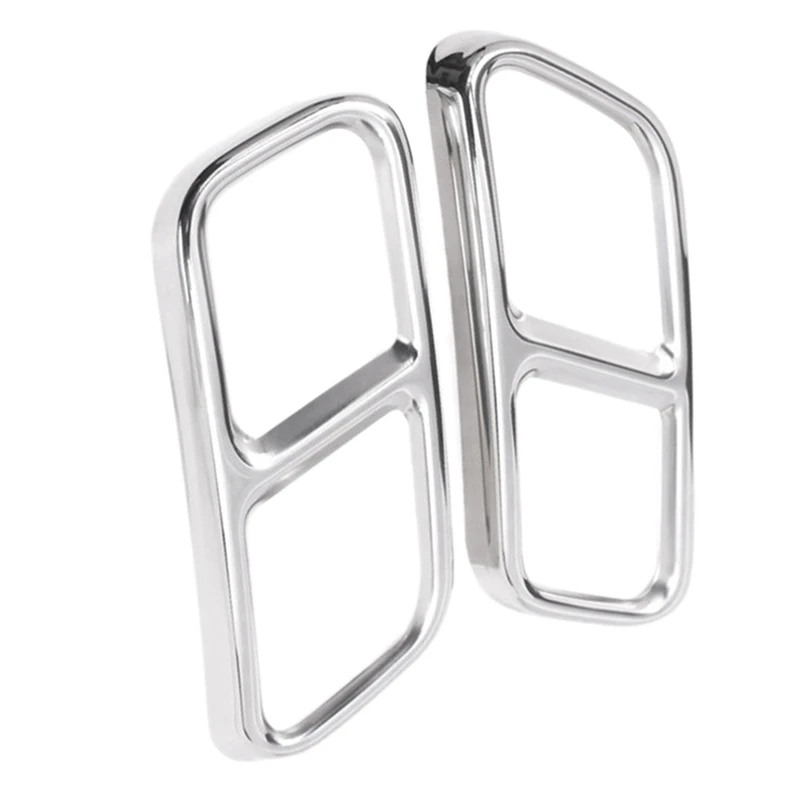 

5X Stainless Steel Car Rear Dual Exhaust Muffler Pipe Cover Trim Tail Throat Frame For Benz GLK X204 CLS W218 2012-2017