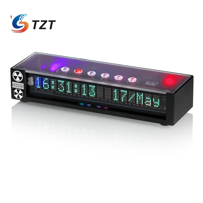 

Флип-часы TZT VFD16 4 в 1, флуоресцентные, зеленые, белые, Wi-Fi, таймер, измеритель УФ, музыкальный ритмисветильник