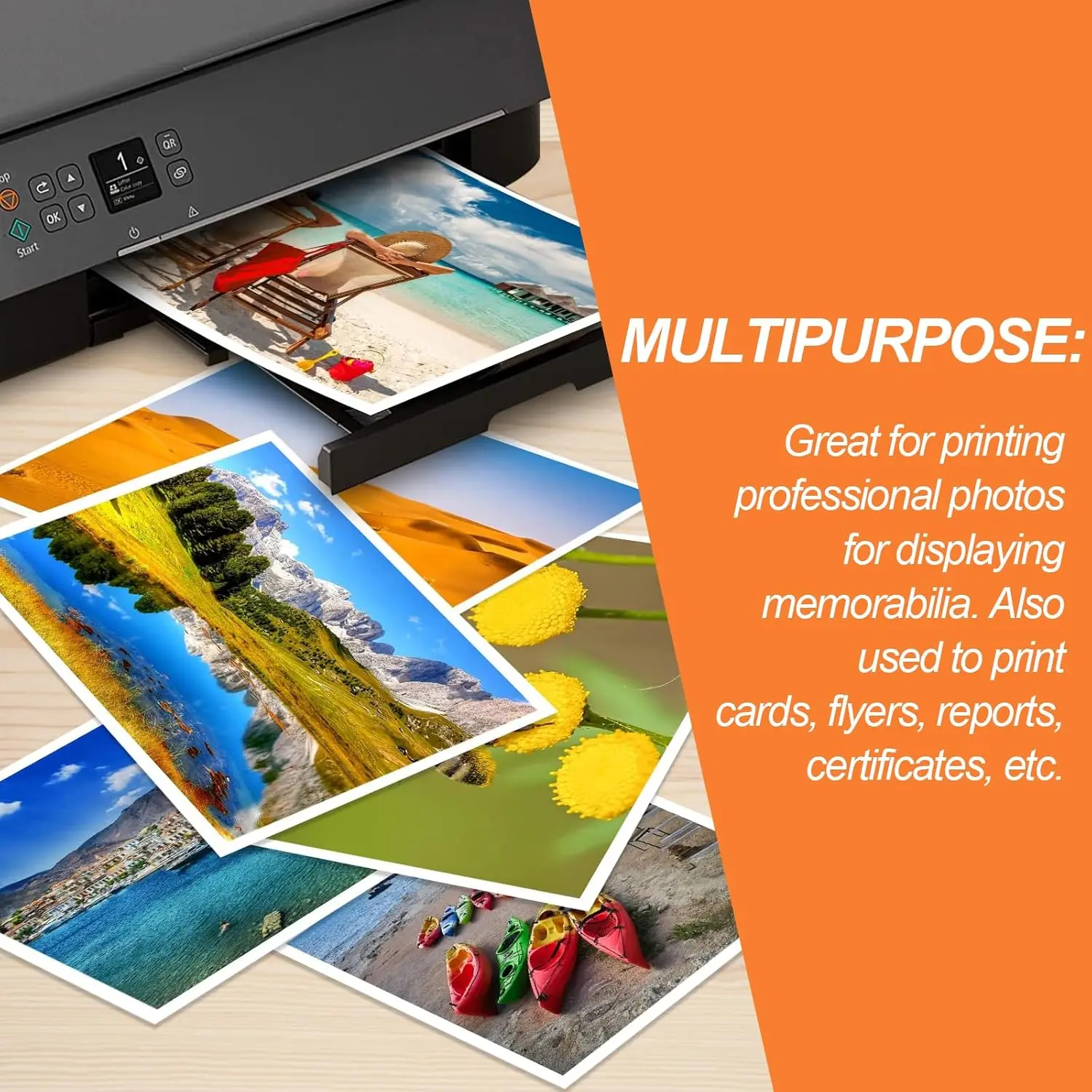 ESHANG 4×6인치 20매 잉크젯 인쇄용 고광택 포토 용지, 아름다운 순간을 기록하는 200G