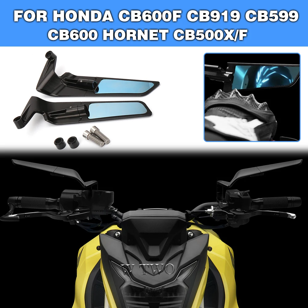 

For Honda CB600F CB919 CB599 CB600 HORNET CB500X/F Universal Motorcycle Mirror Wind Wing side Rearview Reversing mirror