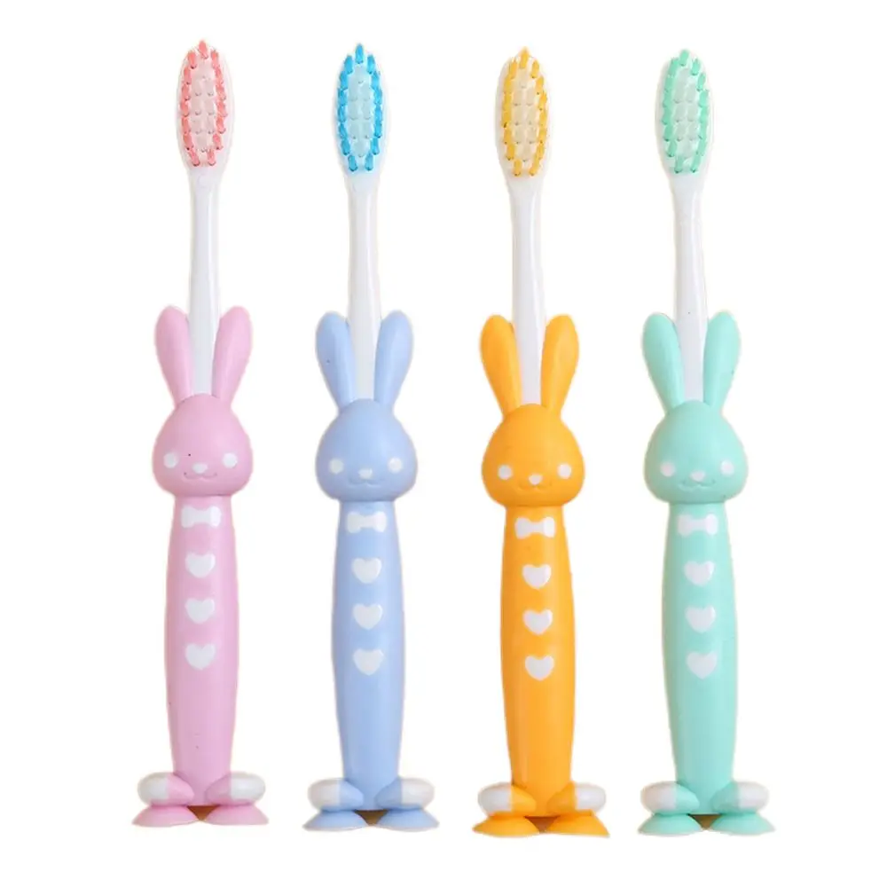 4Pcs/set Soft Silicone Kids Toothbrush Soft Bristles Rabbit Teethers Baby Brush Children Teeth Brush Oral Care Cleaning