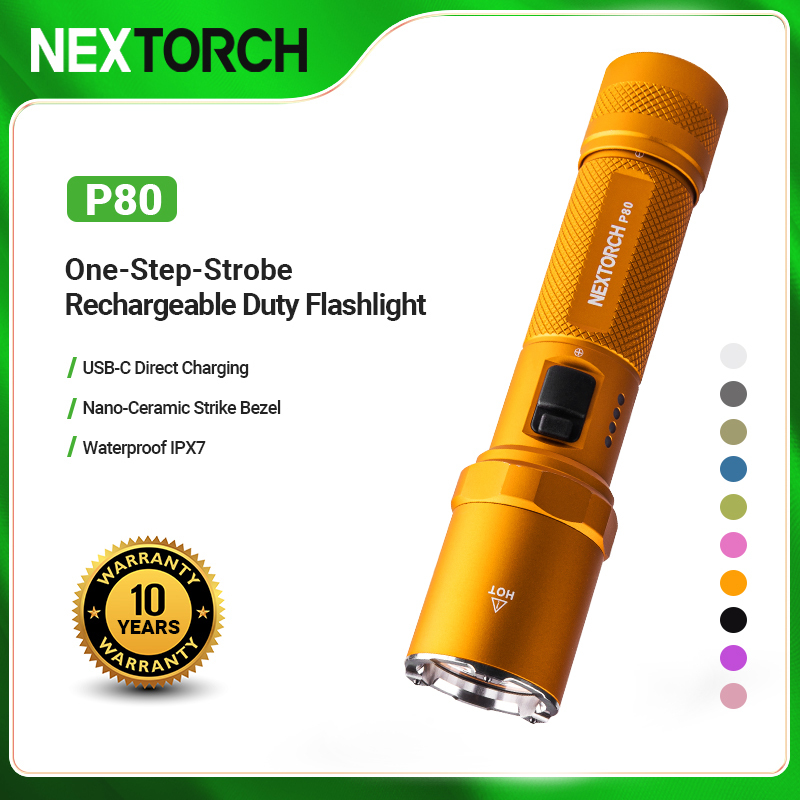 NEXTORCH P80 2100 Lumens High Lumens One-Step Strobe Rechargeable Flashlight