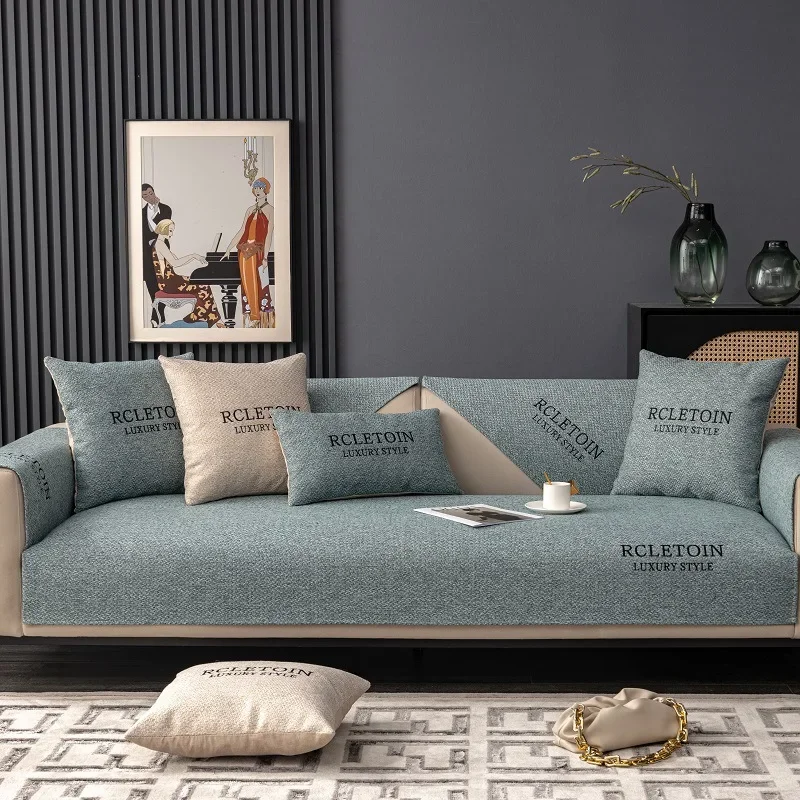Solid Color Simple Sofa Slipcover Dustproof Sofa Cushion Protective Cover Suitable for Bedroom, Office, Living Room, Home Decor 5