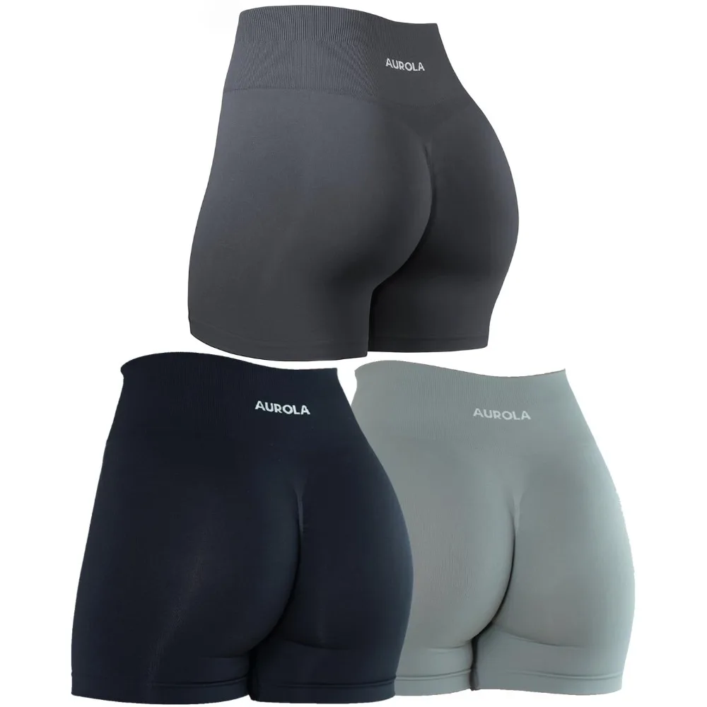AUROLA Intensify Workout Shorts for Women Seamless Scrunch Short Gym Yoga Running Sport Active Exercise Fitness Shorts