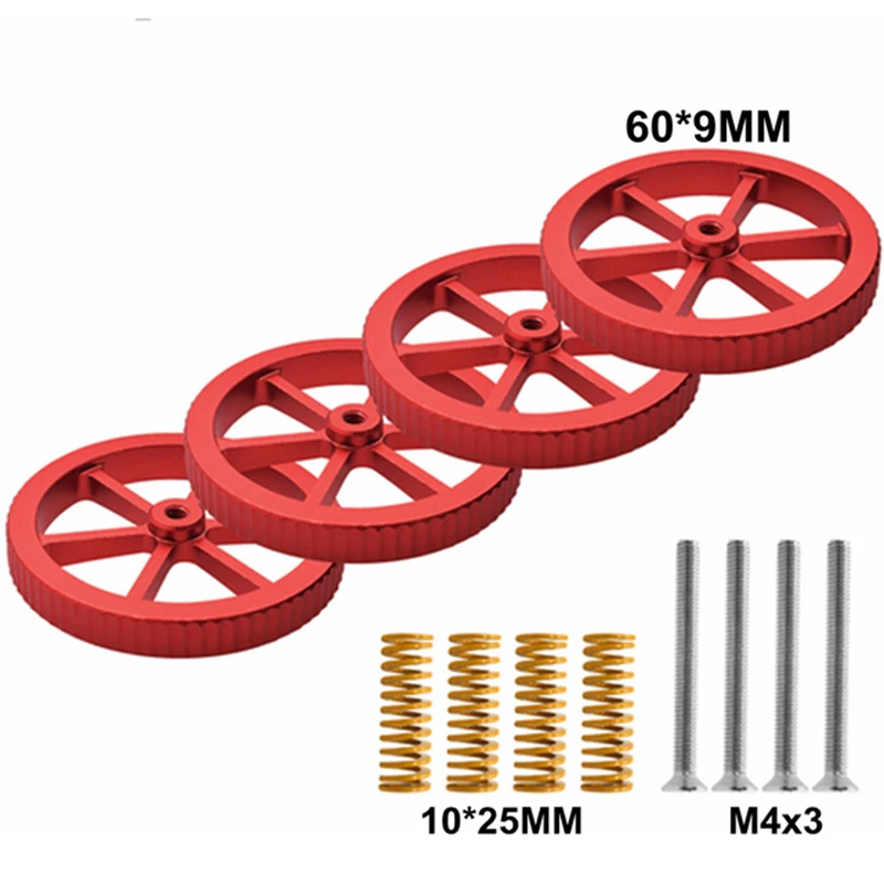 Aluminum Hand Twist Leveling Nut and Hot Bed Die Springs Printer Compression Springs Compatible with 3/3 Pro Ender 5/5 Plus/Pro