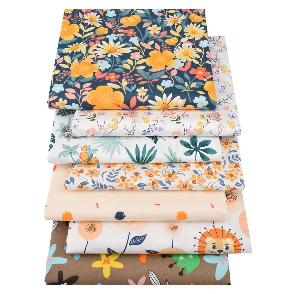 Chainho,Printed Twill Weave Cotton Fabric,DIY Sewing Quilting Material,Patchwork Cloth,Patchwork Cloth,7 Designs,2 Sizes,15C382