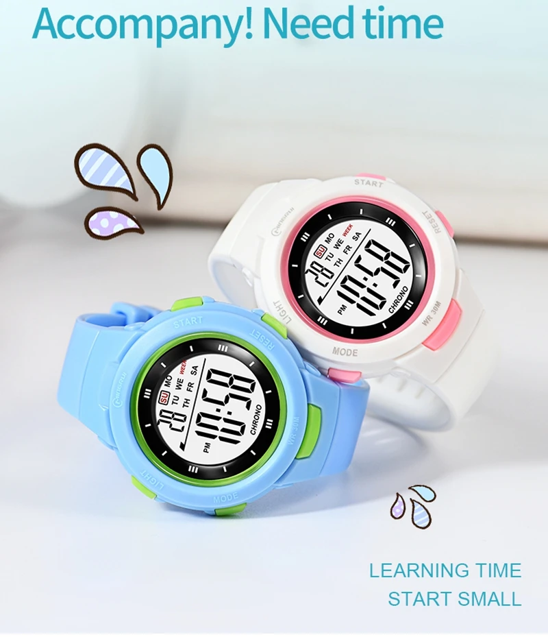 OHSEN Kids Sport Watches 50M Waterproof Purple Silicone Electronic Wristwatch Digital Children Watch For Boys Girls Gift 3